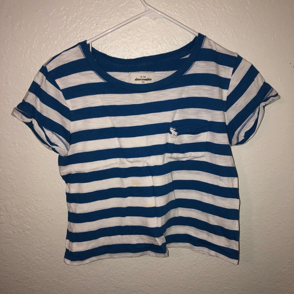 White and blue crop top